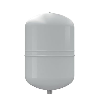 Reflex trykekspansionsbeholder NG 25l i grå, med 3/4" tilslutningsgevind og halvmembran, stående på hvid baggrund.