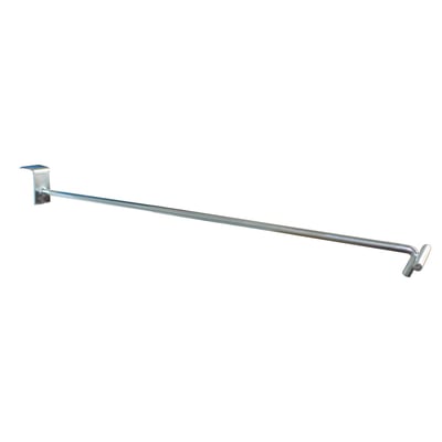 Maskinfabrikken Universal krog med hyldeforkantsliste, 400mm lang med 6mm krogdiameter, designet til 20mm firkantrør.