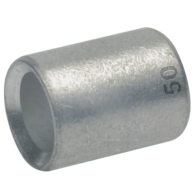 Klauke parallelsamlestykke i kobber med en diameter på 50 mm², vist på en hvid baggrund. Samlestykket har en glat overflade og tydelig mærkning.