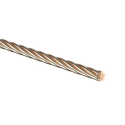 Blankt NKT-kobberkabel på 35 mm² med sammensnoede tråde og synlig, rund kabelende.