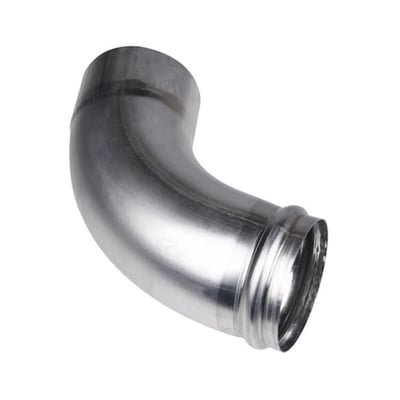 Plastmo udkaster til tagrender i zink med 90 mm diameter og 72 graders vinkel, vist isoleret.
