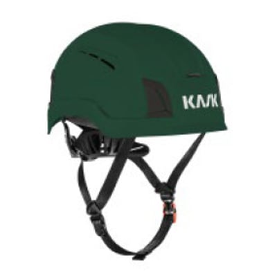 Kask Zenith X Max Air sikkerhedshjelm i British Green med sort indvendig rem og hagerem, til hovedstørrelser på 60-66 cm.