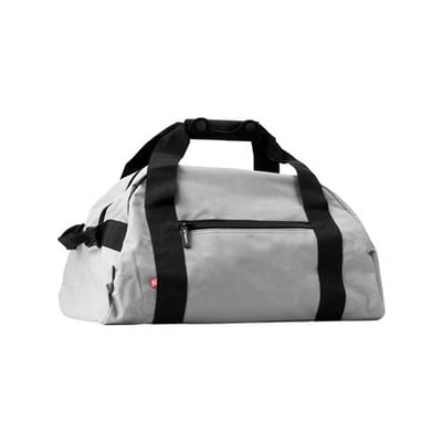 ID Identity Ripstop gym duffle sportstaske i grå, vist med sorte remme og gummihåndtag.