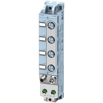 Siemens Simatic ET 200AL AI 4XU/I/RTD IP67 analog inputmodul med 4 M12 stik og diagnosefunktion.