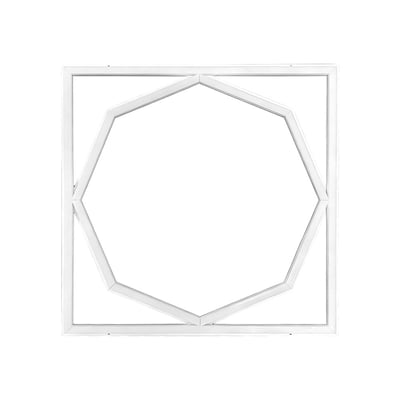 Hvidt V-TAC 60x60 LED-panel med markant ottekantet lysramme og borderline-design, 72 W og 6500 K.
