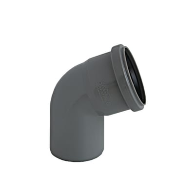 Glynwed HT-PP bøjning til afløb, grå, 32 mm diameter og 67,5° vinkel, fremstillet af holdbar polypropylen.