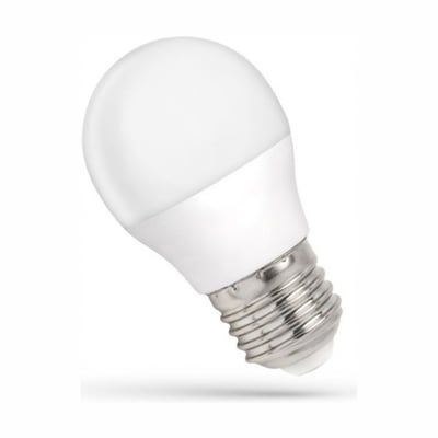 SpectrumLED G45 LED-pære med hvid, rund skærm og E27-skruefatning, 1 W og varm hvidt lys på 3000 K.