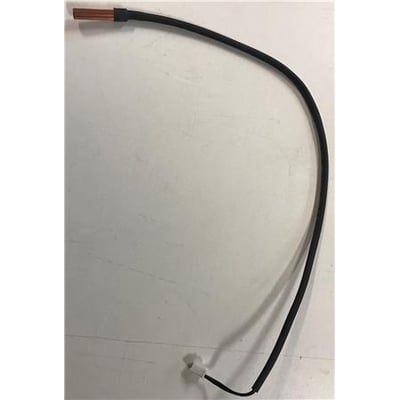 Solar Plus rørtemperatursensor MSA-09, 12 og 18, med kobberfarvet ende og sort kabel.