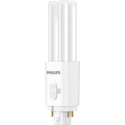Philips CorePro All-in LED PL-C med buede rør, farvevælger til tre Kelvin-indstillinger og firebenet G24q-2-sokkel.