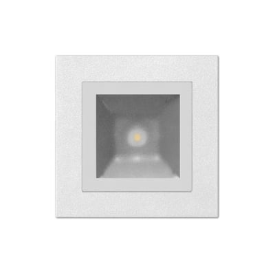 Hvidt, firkantet loftarmatur Mimik 10 Ceiling Tech LED med 10W effekt og 3000K lysfarve, IP65-klassificeret.