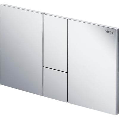 Viega Visign for Style 24 WC-betjeningsplade i krom med to betjeningsknapper, designet til Prevista indbygningscisterner.