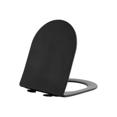 Lavabo Studio toiletsæde i matsort hårdt plast med aftagelig funktion, vist på hvid baggrund.