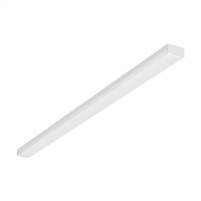 Hvidt SpectrumLED LED-loftsarmatur på 120 cm med lang, slank form og diffus lysflade.