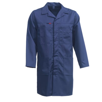 Kansas Kittel 3001 i mørk marine, størrelse 2XL, med trykknapper og flere lommer.