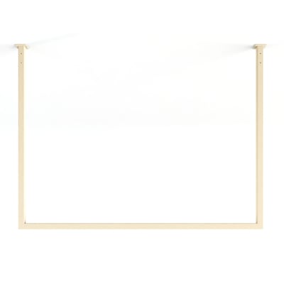 Metallbude Rubi lofthængt tøjstativ, firkantet, 60x60 cm, i beige metal, vist på hvid baggrund.