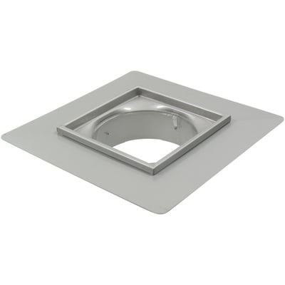 Blücher syrefast overdel til lav-gulv, 300x300 mm ramme i rustfrit stål med firkantet åbning til beton og fliser.