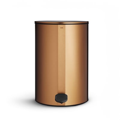 Unidrain Reframe pedalspand i kobberfarvet rustfrit stål, 4 liters volumen, vist frontalt på hvid baggrund.