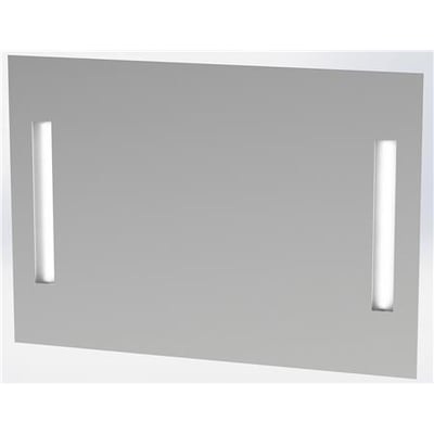 Loevschall Godhavn spejl i firkantet design med to lodrette LED lysfelter på hver side, 120x85 cm.