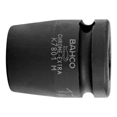 Nærbillede af Bahco krafttop K7801M i sort finish, med tydeligt Bahco logo og størrelsesangivelse.