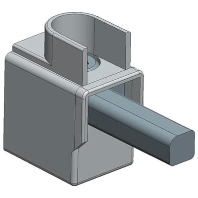 Katko AL/CU klemme KKL1X50T1 til 2,5-50mm² ledere, 125A, viser en solid grå klemme med en skinne indsat.
