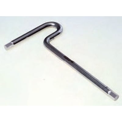 Helmuth A. Jensen T-formet stiftnøgle i rustfrit stål, 4,5 mm diameter og poleret overflade.