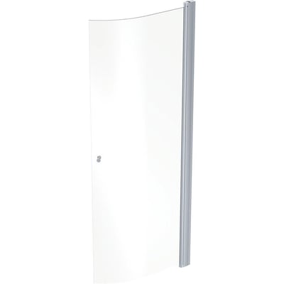 Contura Shower Space buet brusedør med klart glas og forkromet profil, vist fritstående set skråt forfra.