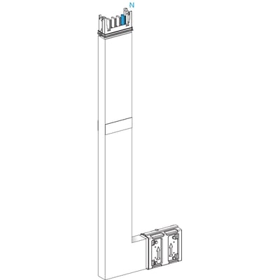 Schneider Electric Canalis vinkel 250A op m/brt på mål 250 x (700 til 1200) monteringsdetalje vist.