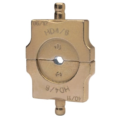 Klauke presseindsats HD 4/6 til kobberkabler, 4-6 mm², med præget mærkning og centrumåbning.