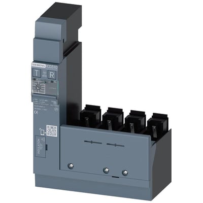 Siemens RCD modul 3VA9 RCD310, 4-polet fejlstrømsenhed med 160A nominel strøm og CE-mærkning, vist på neutral baggrund.