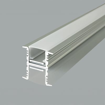 V-TAC Pro monteringssæt VT-71006 til LED-strip med diffuser, 2000 mm sølv aluminiumsprofil med indbygget design.