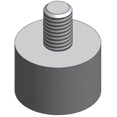 Gummifod til ROLL-PROFI med gevind, enkeltvis vist på grå baggrund.