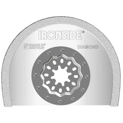 Ironside diamantbelagt savklinge på 90 mm med halvcirkelformet skærekant og Starlock-optag.