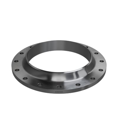 Tredimensionel illustration af Indura svejseflange med 16 bolthuller, 355,6 mm diameter og PN10 trykklasse.