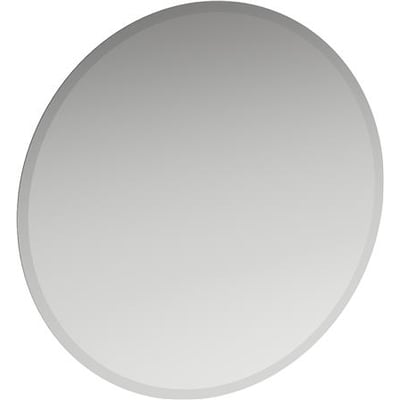 Enkeltstående Laufen Frame rundt spejl med facetslebet kant, vist isoleret på en neutral baggrund.