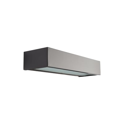 SG Armaturen Edge Direct vægarmatur i grafitfarvet aluminium med en lysåbning i bunden, vist isoleret på hvid baggrund.