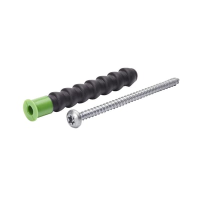 Schneider Electric Thorsman TPH-8x60 rawplug med grøn top og 55mm skrue, præsenteret på hvid baggrund.