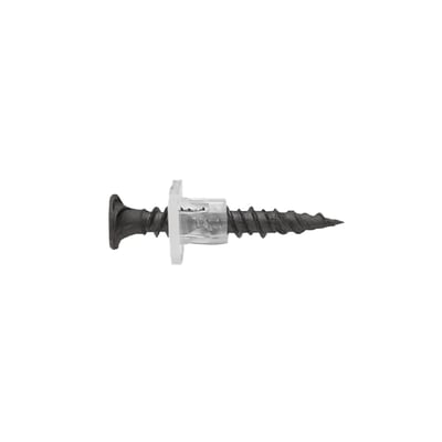 EJOT FGE+ fibregipsskrue, 4,2 x 45 mm, vist fra siden med sort skrue og båndholder.