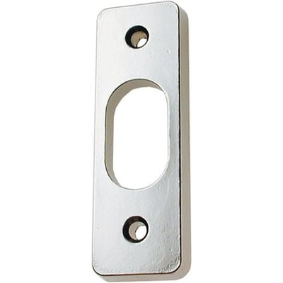 Assa Abloy cylinderring med 8 mm indvendig diameter og ZN.KR-finish, vist som en sølvfarvet plade med oval åbning og to skruehuller.