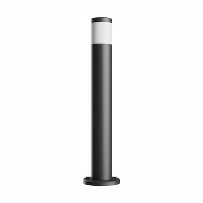 SpectrumLED Stella havelampe på 72 cm med sort, cylindrisk stander og hvid lysafskærmning øverst.