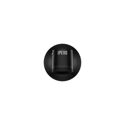 IPEVO VOCAL AI Beamforming Bluetooth Speakerphone i sort. Top view viser IPEVO logoet på en rund, tekstureret sort overflade.