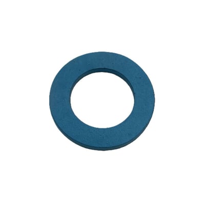 Isoleringsskive MB401/MV450 i mørkeblå, rund form med et centralt hul og en tekstureret overflade.