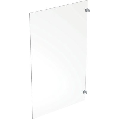 Generelt overblik af Ifö Showerama Art brusevæg i sølv og klar glas, med 800x2000 mm dimensioner.