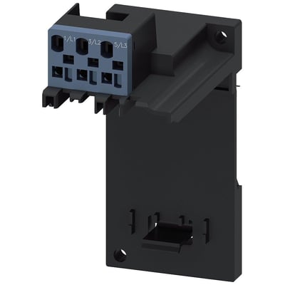 Siemens stand-alone monteringsstøtte SZ S00, med fjeder-type terminaler mærket 1/L1, 3/L2 og 5/L3 til størrelse S00.