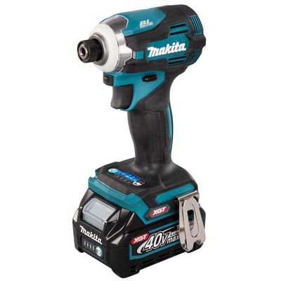 Makita 40V slagskruetrækker set fra siden, med tydelig visning af 4-trins hastighedsindstilling og XGT batteri.