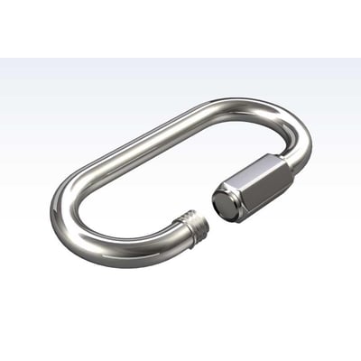 Roliba Quickled galvaniseret skruenødled på 5x50 mm med buet metalbøjle, gevindende og omløber.