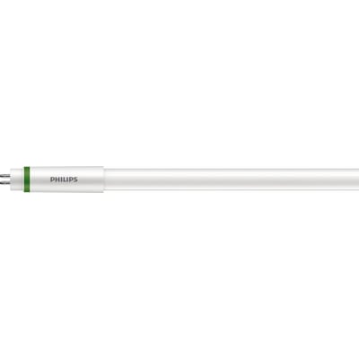 Philips Master Ultra Efficient T5 LED-lysrør på 1500 mm med hvidt rør og synlig tobenet sokkel.