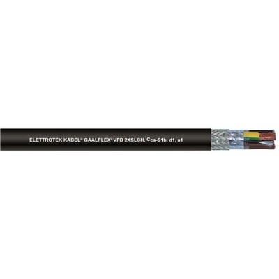 Sort EMC motorkabel 2XSLCH-J CCA 4G1,5 mm2 med tydelig tekstprint og synlige, farvekodede ledere.