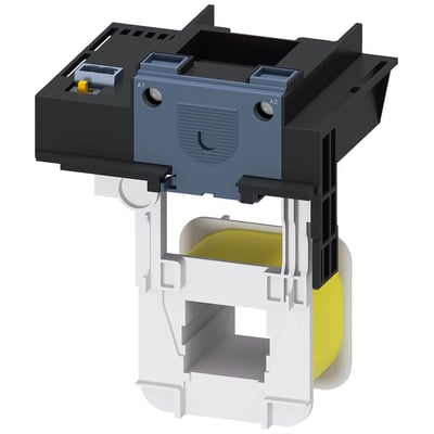 Siemens udtrækkelig spoletraktor S6 med skrueterminal, 24 V DC, fremstillet af sort og blå plast med gul spole.