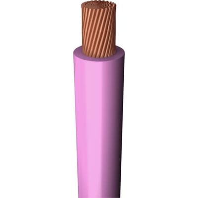 Halogenfri monteringsledning H07Z-K 1x1,5 mm² i lyserød farve med en fintrådet kobberleder, 450/750 V.