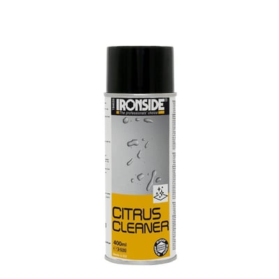 Ironside citrusrens som spraydåse på 400 ml med sort låg og gul og grå etiket.